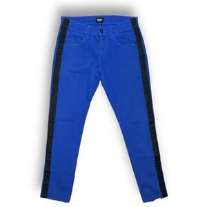 👖 Hudson Leeloo Blue Tuxedo Strip Skinny Jeans Sz 30‎ 🔥 Streetwear Edge